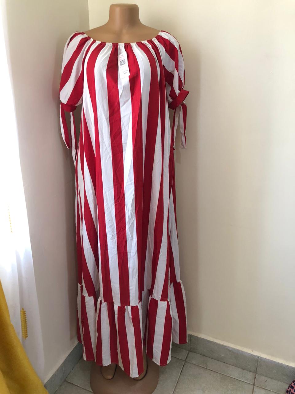 Red Striped dress Large Fit